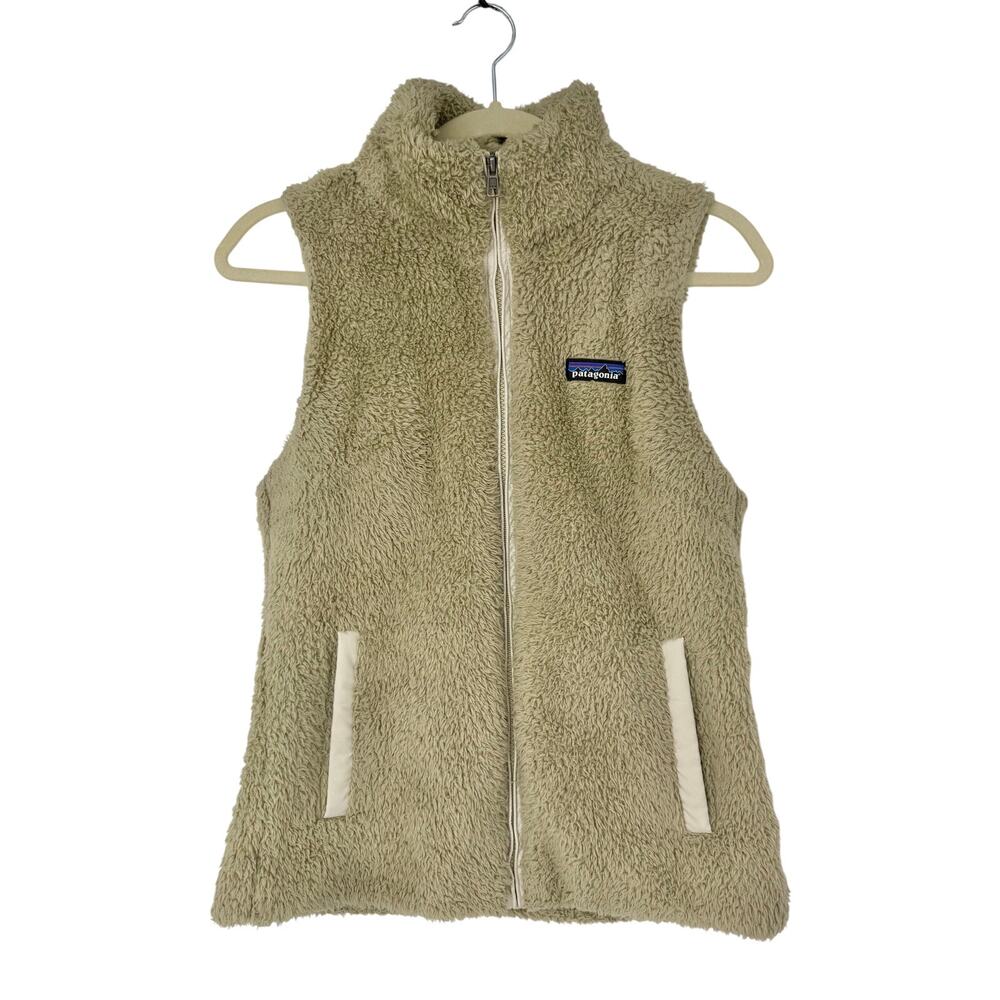 Patagonia Los Gatos Fleece Vest Womens M El Cap Khaki Full Zip Sherpa Cozy